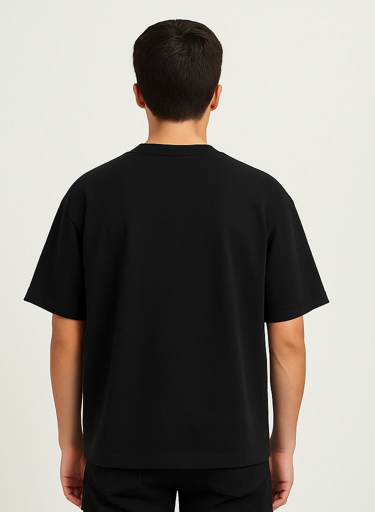 Oversized Cotton T-Shirt - Black