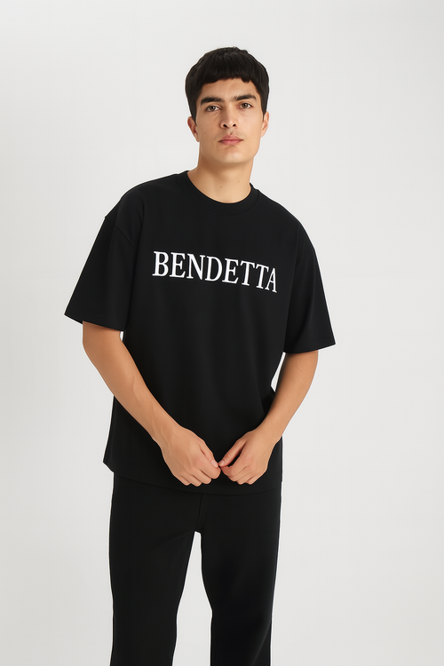 Oversized Cotton T-Shirt - Black