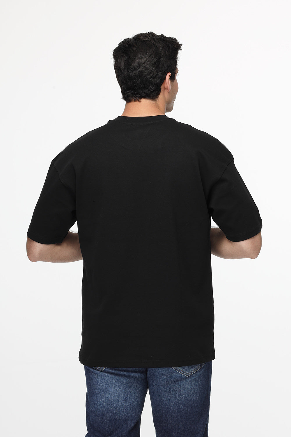 Plain Oversized Cotton T-Shirt - Black