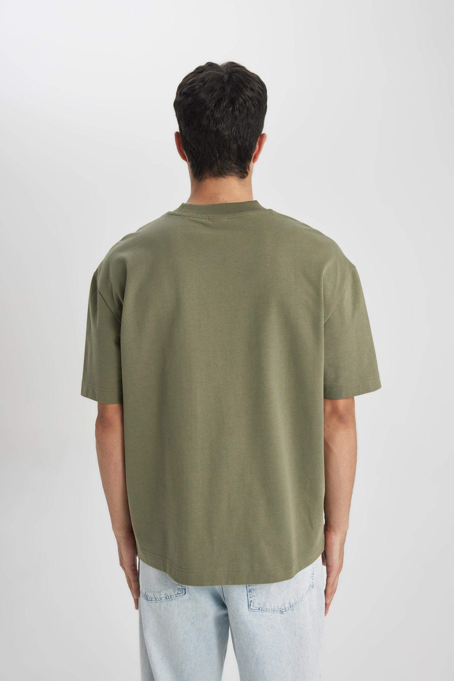 Oversized Cotton T-Shirt - khaki