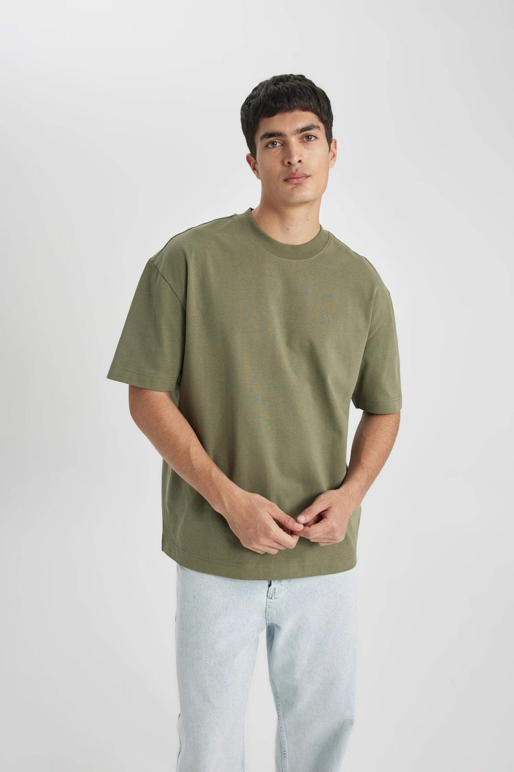 Oversized Cotton T-Shirt - khaki